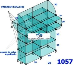 Balcão caixa De Vidro Modulado e temperado 1,00x1,00x0,60