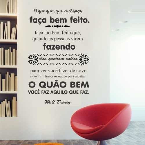 Adesivo Parede Frase Motivação Walt Disney Faça Bem Feito