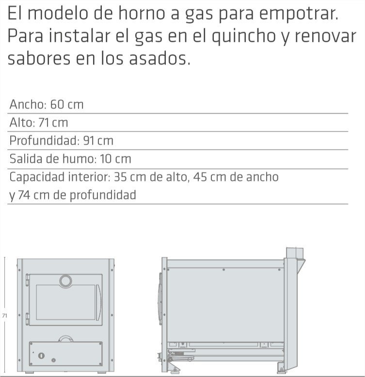 Horno Tromen TRH a Gas para Embutir