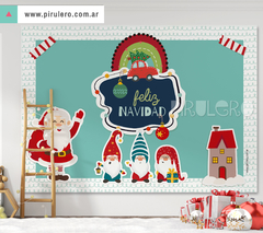 Banner Imprimible Navidad duendes y arcoiris