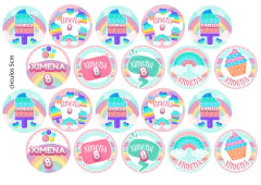 Imagen de Kit Imprimible Pop it - Fidget toy - Helado y arcoiris