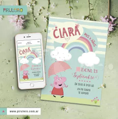 Kit Imprimible Peppa Pig Lluvia de amor y arcoiris - comprar online