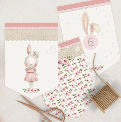 Kit Imprimible Conejita Sara_Vestido rosa - comprar online