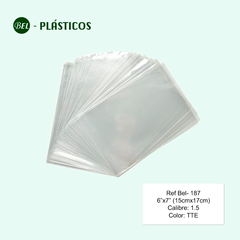 BOLSA DE POLIPROPILENO 6"x7"cal 1.5 ( 15cmx17cm )  TTE - 100 UND Ref Bel-187
