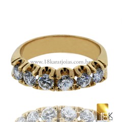Meia Aliança em ouro amarelo 18k com Diamantes - MAOAD0003 Código: 18KMAOAD0003 - comprar online