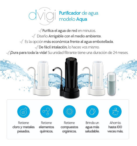 Dvigi Filtro Purificador De Agua Sobre Mesada Aqua - comprar online