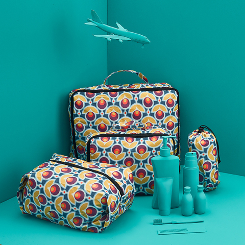 Set organizador de valijas Flores retro