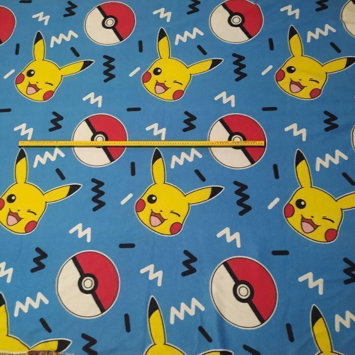 Tecido tricoline estampado pokémon - fundo marinho