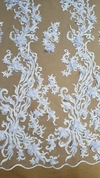 Tecido Tule Bordado 3D Floral Branco 01 na internet