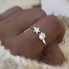 AN 219 - Anillo estrella y cubic cristal (ACERO BLANCO)