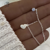 AR 422 - Aro SOLITARIO corazon y cubic (ACERO BLANCO)