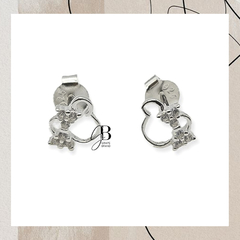 AR 505 - Aros MINNIE moño cubics (PLATA 925)