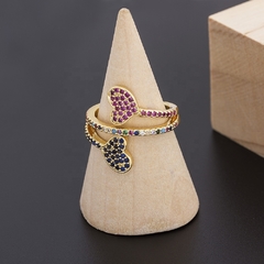 Imagen de AN 177 - Anillo corazones circonias de colores