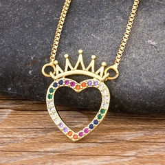 CO 185 - Collar corazon con corona - comprar online