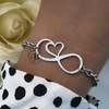 PU 633 - Pulsera dije INFINITO y corazon (ACERO QUIRURGICO)