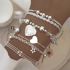 PU 391 - Pulsera estrellas caladas (ACERO BLANCO) en internet