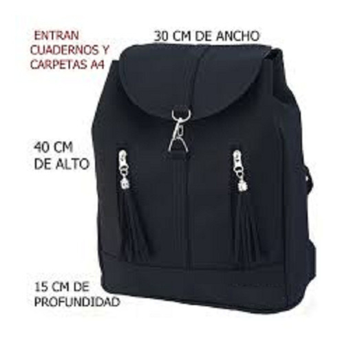 Mochila Cuero Ecologico Grande Escolar Universitaria Trabajo