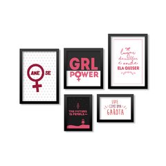 Conjunto Kit 5 Quadros Poder Feminino na internet