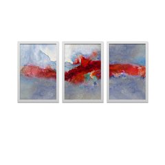 Conjunto Kit 3 Quadros Vermelho Abstrato - Los Quadros | Quadros para sua decoração
