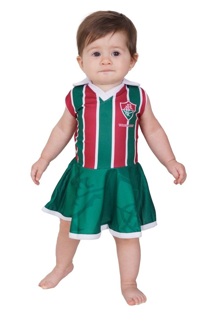 Vestido Polo Fluminense Tricolor Bebê - Torcida Baby