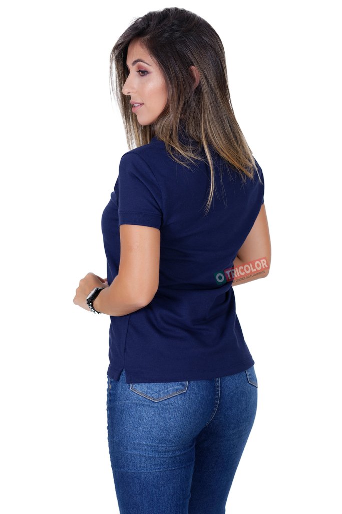 Camisa Polo Fluminense Feminina Azul - Hat Trick