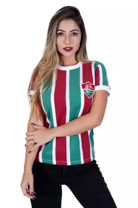 Camisa Fluminense Feminina 2012 Grená com Dourado - Liga Retrô