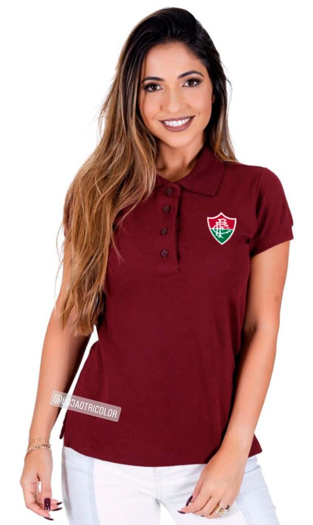 Camisa Polo Fluminense Feminina Grená - Hat Trick