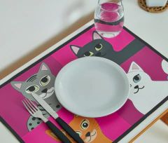 INDIVIDUAL MIX GATITOS FUCSIA - comprar online
