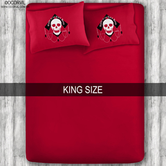 Red Mystic Skull Sheet Set, King
