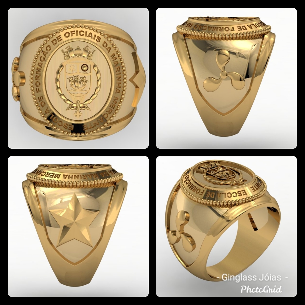 Ring merchant marine officer training school in 18k gold