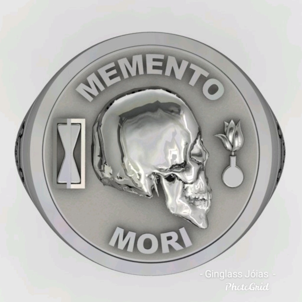 Memento Mori ring in sterling silver (950)