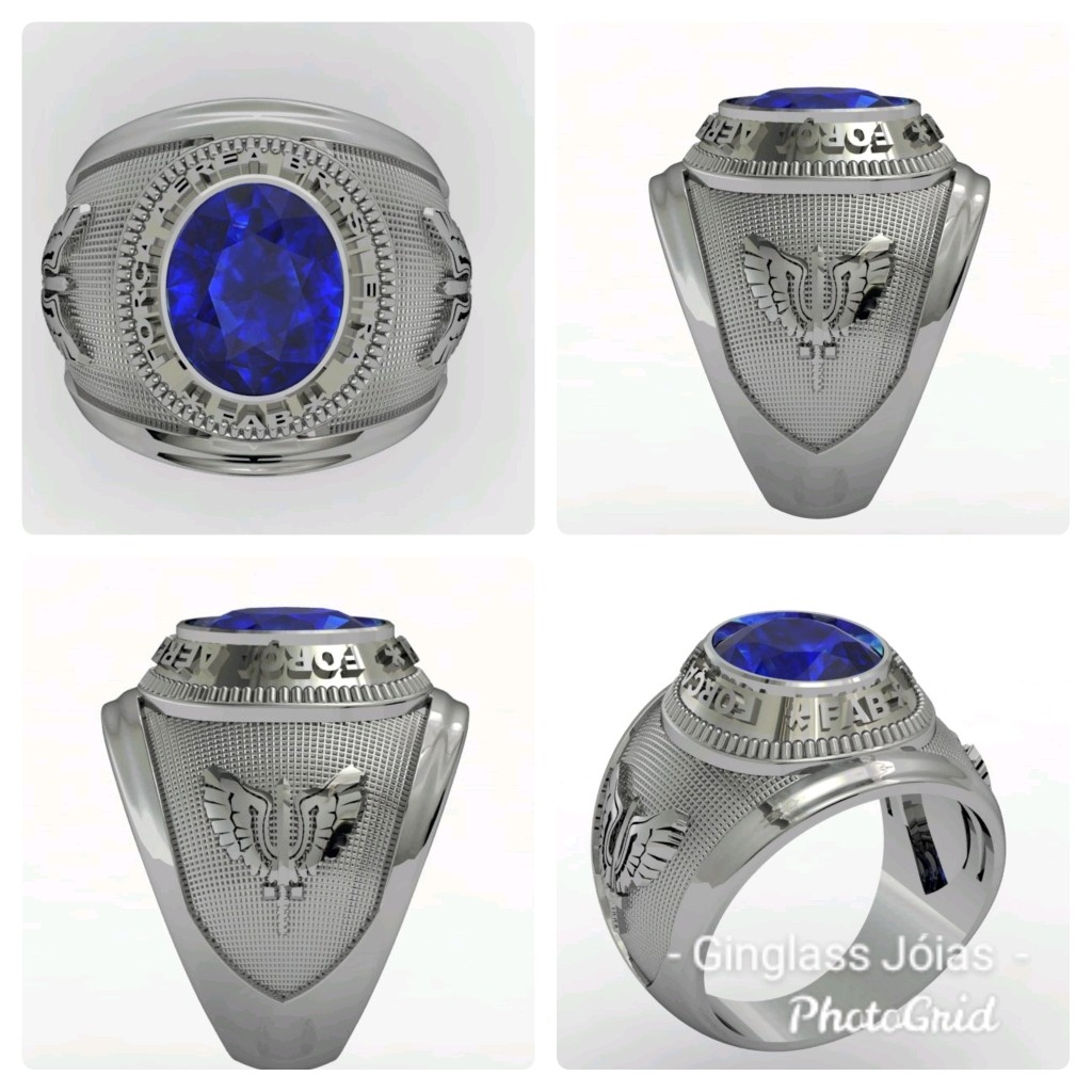 Ring of the Brazilian Air Force in sterling silver