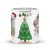 caneca de porcelana personalizada com duas fotos tema coleção natal natalina papai noel arvore