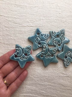 Estrella cerámica turquesa (4 cm)