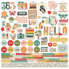Cartela de Adesivo 30x30 Simple Stories - Hello Today