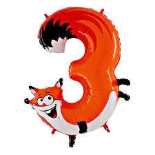 Globo Numero Animales 40cm