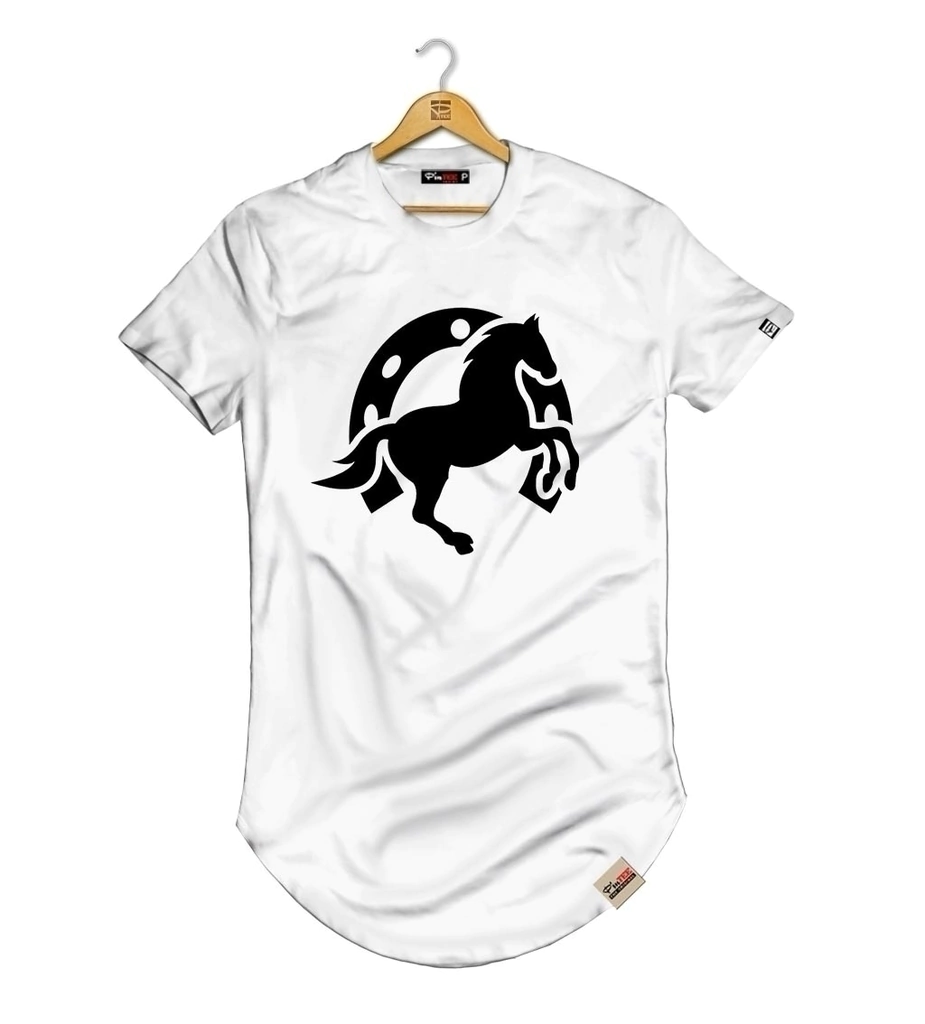 Camiseta Longline Cavalo Ferradura Vaquejada - Vaquero do Brasil