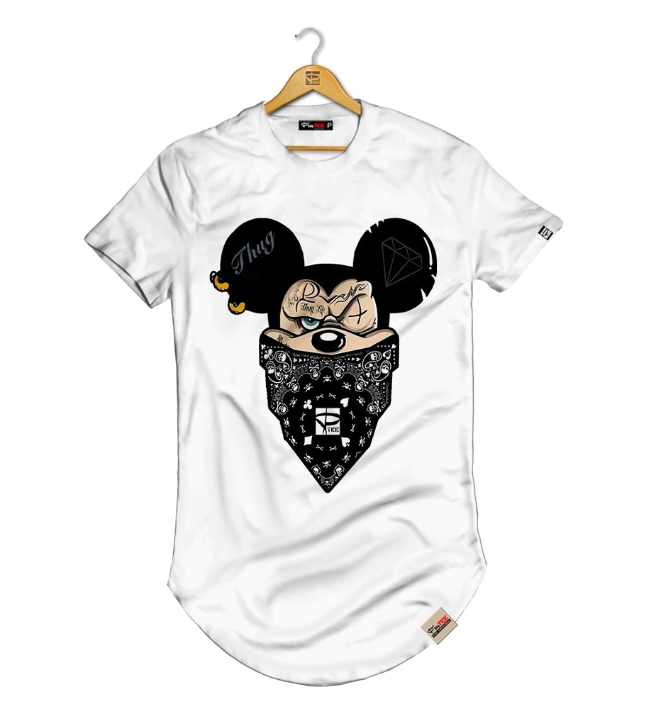 Camiseta Longline Oversized Swag Mickey Thug Life