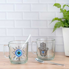 TAZA DE VIDRIO RECTA OJO TURCO - comprar online