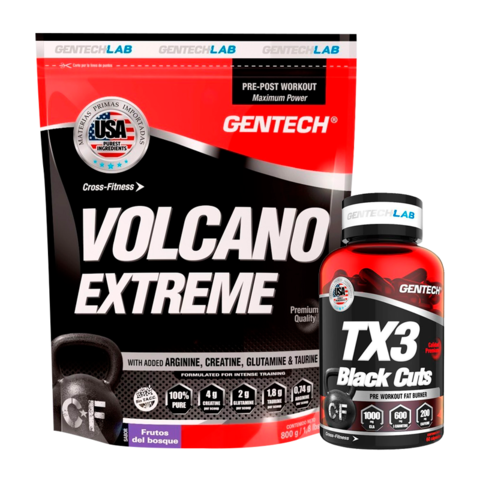 Combo Energia Extrema Volcano Extreme 1200gr + TX3 Gentech