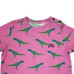 Camiseta infantil DINO PINK com bordado na internet
