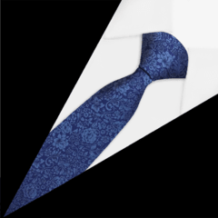 Gravata Floral Azul Marinho - x39Bi4m