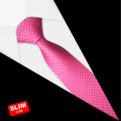 Gravata Slim Jacquard Rosa - xpiT268 na internet