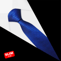 Gravata Slim Jacquard Azul Royal - xl3iIy9 na internet