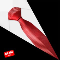 Gravata Slim Jacquard Vermelha 6f6599 na internet