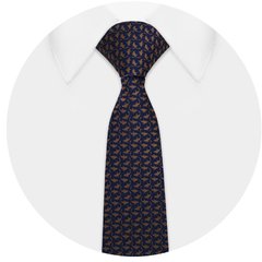 Gravata Foulard Azul Marinho 71586c - comprar online