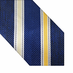 Gravata Listrada Azul Marinho - 3NX2V5 - Croats Gravataria