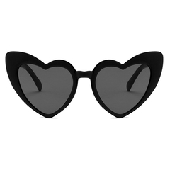 Óculos de sol retro gatinho coração preto