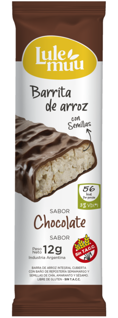 BARRITA DE CEREAL SIN TACC LULEMU SABOR CHOCOLATE - comprar online