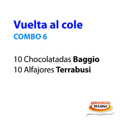 VUELTA AL COLE- 10 LECHES CHOCOLATADAS SHAKE BAGGIO Y 10 ALFAJORES TERRABUSI - COMBO 6 - comprar online